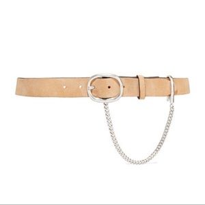 Rag & Bone Chain-embellished suede belt